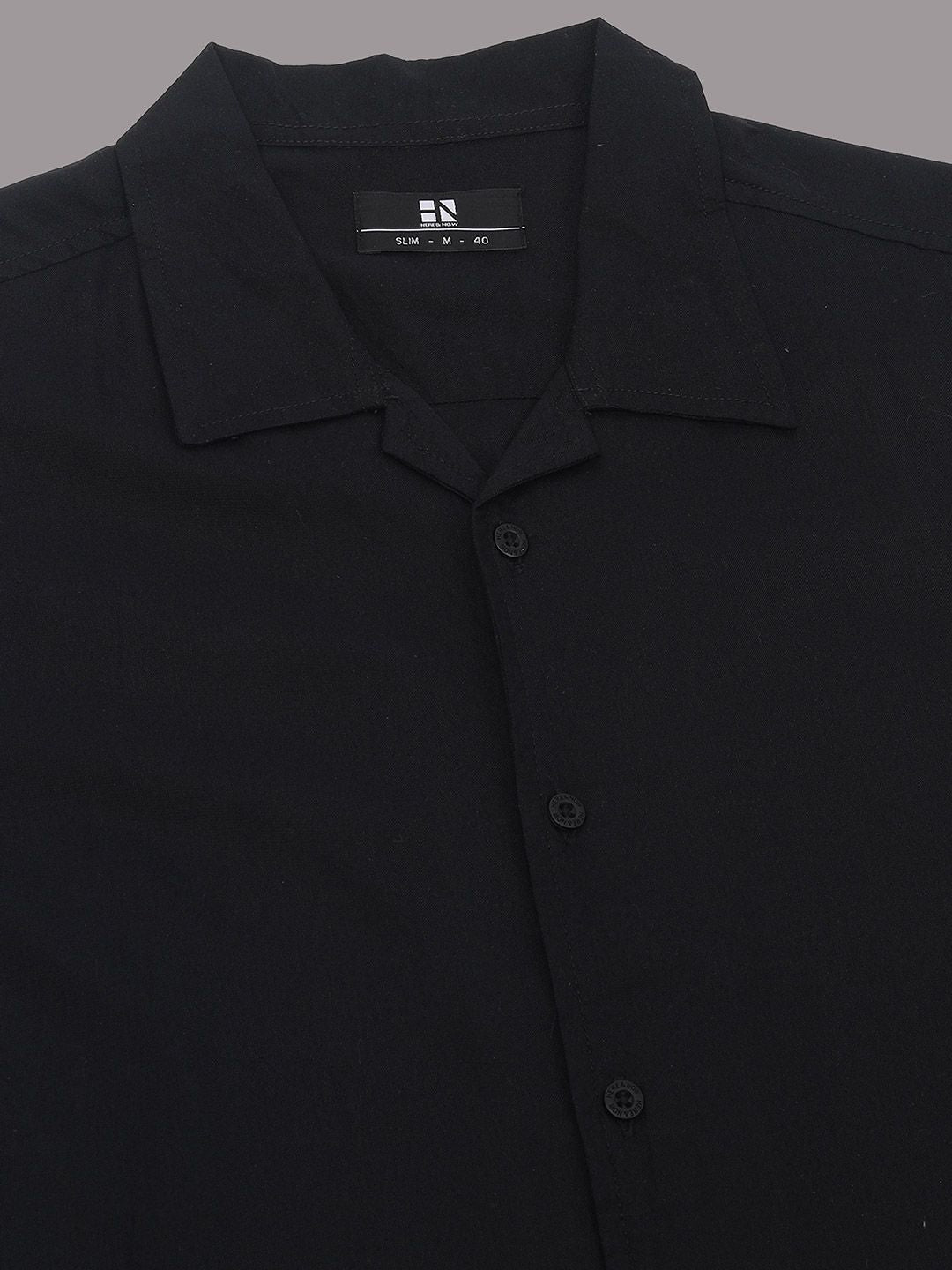 Men Black Slim Fit Casual Shirt