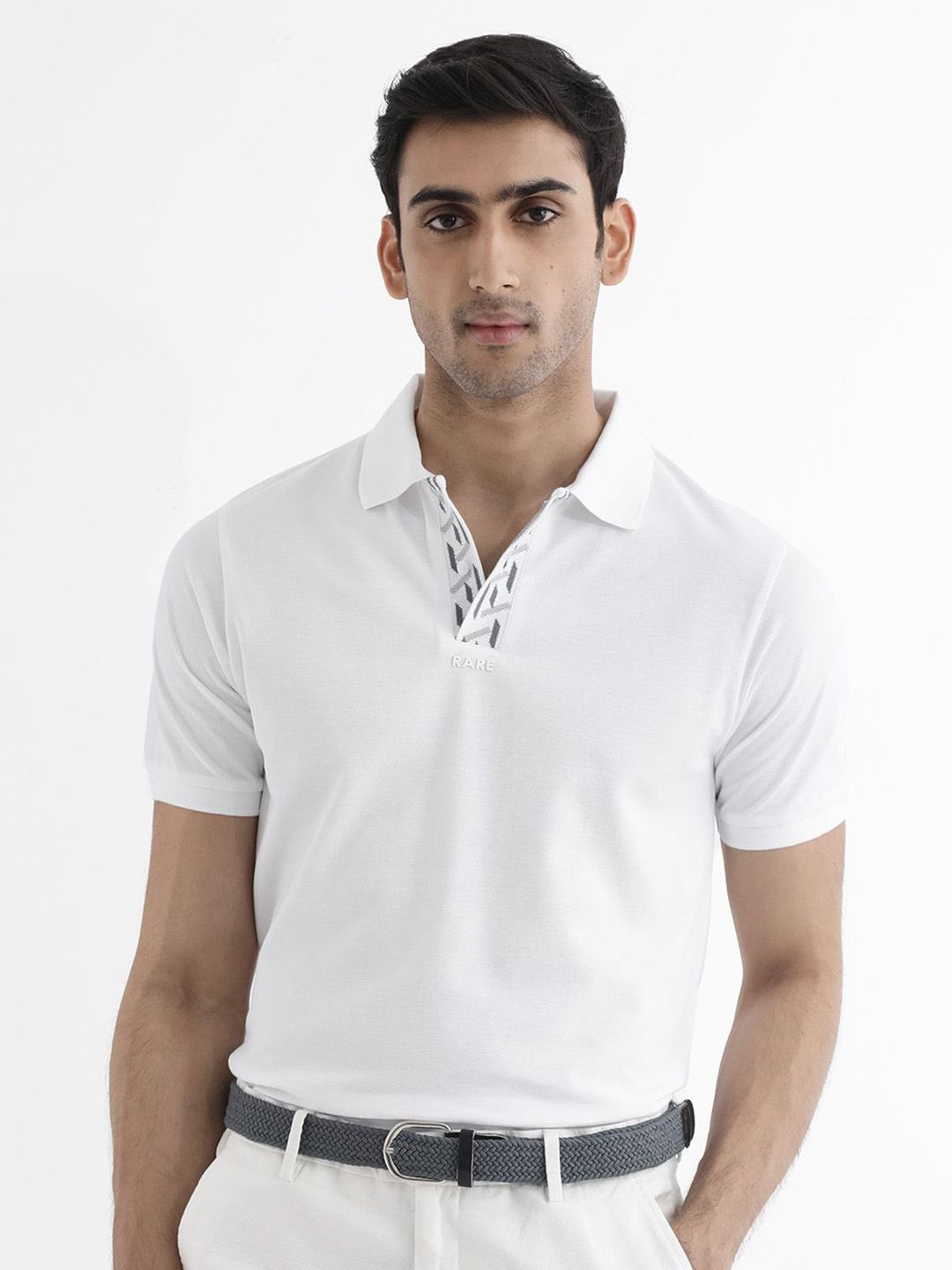 Men Ark Polo Collar Solid T-Shirt