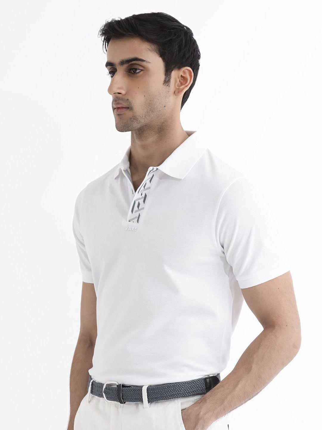 Men Ark Polo Collar Solid T-Shirt